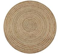 Ordellia Tapis Jute tressé Rond 150 cm Naturel, Moquette Artisanale pour Salon Chambre entrée Bureau, décoration intérieure, Texture Douce, Style Vintage bohème, Entretien Facile