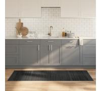 Ordellia Tapis rectangulaire Gris 70 x 200 cm en Bambou avec Support antidérapant, Lavable, pour Salon Chambre Cuisine Couloir entrée intérieur extérieur au Design Moderne et décoratif