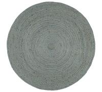 Ordellia Tapis Rond en Jute tressé Fait à la Main, 210 cm Vert Olive pour Salon Chambre entrée Bureau intérieur, décoration bohème Vintage, Texture Naturelle et Entretien Facile