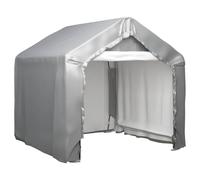 Ordellia Tente de rangement grise - 180 x 180 cm - Cadre en acier galvanisé - Bâche PE de 210 g/m² - Avec sangles d'arrimage - Ouverture de porte pour jardin, terrasse, cour - Rangement résistant aux