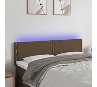Ordellia Tête de lit à LED Marron foncé 144 x 5 x 78/88 cm Panneau capitonné Tissu avec Support Mural pour Lecture, éclairage coloré et Confort Dossier
