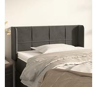 Ordellia Tête de lit avec Oreilles Gris foncé 93 x 16 x 78 88 cm en Velours rembourré, Panneau capitonné avec Pied en Bois, Support pour Lecture, Chambre Adulte Enfant ado, Confort et décoration