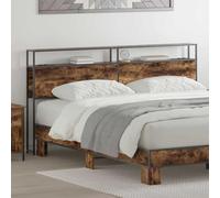Ordellia Tête de lit de Rangement chêne fumé en Bois d ingénierie, avec étagères intégrées, Panneau rembourré et Prises, pour Chambre Adulte, 15 x 203 x 98 cm