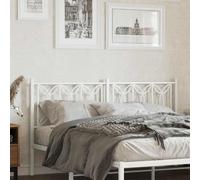 Ordellia Tête de lit de Remplacement en Acier Blanc 160 cm, dosseret Mural avec Pieds métal, pour Cadre lit Adulte ado, Lecture et Soutien au Coucher