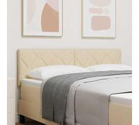 Ordellia Tête de lit en tissu crème 144 cm avec éclairage LED, design bloc diamant, rembourrage, cadre en bois, montage mural possible
