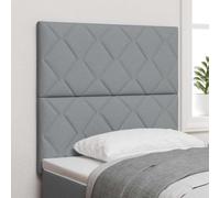 Ordellia Tête de lit en tissu gris clair 90 cm avec éclairage LED, design bloc de diamant, rembourrage, montage mural, tête de lit robuste