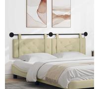 Ordellia Tête de lit Murale Suspendue crème en Simili Cuir avec Bandes LED, Panneau capitonné rembourré, Fixation à Sangles Amovibles, Chambre Adulte, déco Murale et Confort Lecture