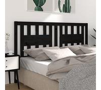 Ordellia Tête de lit Noir en Bois Massif de pin 126 x 4 x 100 cm, dosseret Rustique pour Chambre Adulte, Support Mural Compatible avec Cadres de lit spécifiques, Lecture et Confort