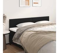 Ordellia Tête de lit Noire 180x5x78/88 cm Similicuir, dosseret rembourré sur Pieds en Bois, Panneau capitonné pour Chambre Adulte, Lecture et Confort