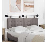 Ordellia Tête de lit Suspendue avec lumières LED Taupe en Tissu et Bois d’ingénierie, Panneau capitonné 150 x 55 cm, Montage Mural avec Bandes LED pour Chambre
