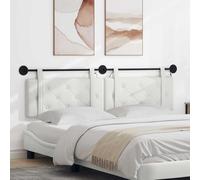 Ordellia Tête de lit Suspendue Blanc Simili Cuir, 170 x 55 x 5 cm, rembourrée Mousse, Panneaux capitonnés avec Bandes LED, Montage Mural pour Chambre, 2 pièces