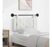 Ordellia Tête de lit Suspendue Blanche en Simili Cuir, Panneaux capitonnés avec Bandes LED, 90 x 55 x 5 cm, Montage Mural, rembourrée pour Chambre Adulte
