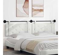 Ordellia Tête de lit Suspendue en Simili Cuir Blanc, Panneau capitonné avec LED Bandes, Dimensions 210 x 55 x 5 cm, pour Montage Mural, Confort et déco pour Chambre