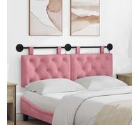 Ordellia Tête de lit Suspendue en Velours Rose avec lumière LED Bandes et Motif capitonné, Panneau Mural 150 x 55 x 7 cm, 2 têtières rembourrées pour Chambre à Coucher