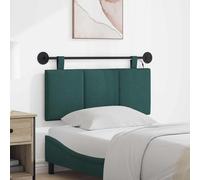 Ordellia Tête de lit Suspendue LED Vert foncé en Tissu Polyester, dosseret rembourré rectangulaire 110 x 55 x 5 cm, Rail métal et Sangles Ajustables, Chambre