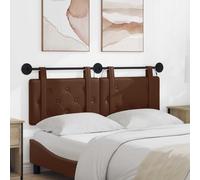 Ordellia Tête de lit Suspendue Marron en Simili Cuir avec Bandes LED, Panneau capitonné Mural 150 x 55 x 5 cm, rembourré en Mousse, Fixation Murale pour Chambre Adulte ou ado