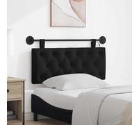 Ordellia Tête de lit Suspendue Noire en Tissu rembourré avec Bande LED, Panneau capitonné Mural 110 x 55 x 7 cm, Fixation métal et Bois pour Chambre Adulte, Lecture et décoration intérieure