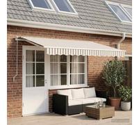 Ordellia Toile de Rechange pour auvent Gris Clair et Blanc, Polyester 240 GSM, 4,5 x 3,5 m, résistante aux UV et déperlante, avec Lambrequin pour terrasse Balcon Jardin Patio extérieur