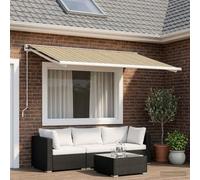 Ordellia Toile de Rechange pour auvent Vert et Jaune 450 x 350 cm en Polyester 240 g m2, résistante aux UV et aux intempéries, déperlante, pour terrasse, Balcon, Jardin, pergola, ombrage extérieur