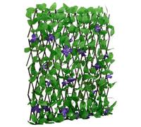Ordellia Treillis de lierre artificiel extensible vert 180x70 cm panneau clôture occultant élégant pour jardin extérieur terrasse balcon avec 118 feuilles et 20 fleurs