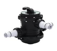 Ordellia Vanne multi-voies pour filtre à sable ABS 1,5" 6 voies, montage en saillie avec raccord de 38 mm, verre tournant, 3 robinets, pour filtre de piscine, rinçage arrière, filtres et éviers