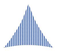 Ordellia Voile d'ombre Triangulaire Bleu et Blanc 3,6 m HDPE avec Fixations Acier Inoxydable Protection UV 90% pour Jardin terrasse Balcon extérieur Patio
