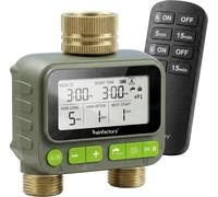 Ordinateur d'arrosage avec 2 sorties et télécommande - contrôleur d'irrigation automatique pour jardin - programmateur avec 4 programmes, fonction manuelle, retardateur, indice de protection IP65