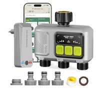 Ordinateur d'arrosage Wi-Fi à 3 sorties, programmateur d'arrosage intelligent (portée RF de 300 m), commande par application/voix, temporisation en cas de pluie, arrosage automatique pour pelouse