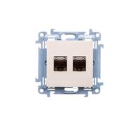 Ordinateur double prise 2xRJ45 cat.6 Simon 10 C62E.01/41