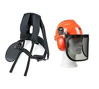 Oregon 539172 Harnais professionnel pour débroussailleuses et coupe-bordures & Yukon Casque de Sécurité pour Tronçonneuse avec Protections Auditives et Visière en Maille d'Acier (562412)
