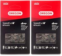 Oregon 95TXL SpeedCut - Chaîne de Tronçonneuse pour Guide-Chaîne de 18" (45 cm), 72 Maillons d'Entraînement, Compatible avec Dolmar, Ryobi, Husqvarna, Efco et autres (Lot de 2)