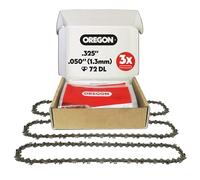Oregon Chaîne de Tronçonneuse pour Guide 45cm, .325", 1,3mm, 72 Maillons | Lot de 3, Chaîne de Rechange Compatible Husqvarna, Makita, Hitachi, McCuloch et plus