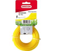 Oregon Fil de Débroussailleuse 2.4 mm Jaune Carré, 2.4mm x 15m | Coupe herbes hautes, mauvaises herbes, végétation dense, Fil nylon haute résistance, compatible avec modèles standards