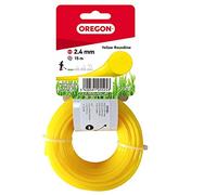 Oregon Fil de Débroussailleuse 2.4 mm Jaune Rond, 2.4mm x 15m | Coupe herbes hautes, mauvaises herbes, végétation dense, Fil nylon haute résistance, compatible avec modèles standards
