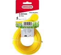 Oregon Fil de Débroussailleuse 2 mm Jaune Rond, 2.0mm x 15m | Coupe herbes hautes, mauvaises herbes, végétation dense, Fil nylon haute résistance, compatible avec modèles standards
