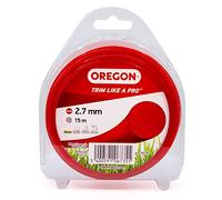 Oregon Fil de Débroussailleuse 2 mm Rouge Rond, 2.0mm x 15m | Coupe-bordures, entretien des pelouses, parterres de fleurs, jardin, Fil nylon résistant, compatible avec modèles standards