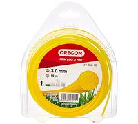 Oregon Fil de Débroussailleuse 3 mm Jaune Rond, 3.0mm x 15m | Coupe-bordures, entretien des pelouses, parterres de fleurs, jardin, Fil nylon résistant, compatible avec modèles standards