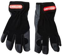 OREGON - Gants de Travail en Cuir & Tissu Extensible, Poignets Ajustables, Gants de Jardinage & Bricolage, Anti-Froid / Vent / Humidité, Anti-Coupure EPI - Taille L