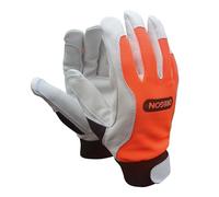 Oregon Gants de travail haute adhérence Protection pour sylviculture, jardinage et travaux extérieurs, avec paume en cuir renforcé, dos en spandex bi-élastique, réglables et adhérents - Taille S