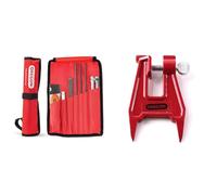Oregon - Kit d'Affûtage Universel Portable pour Tronçonneuse, Limes Rondes 5/32" / 3/16" / 7/32", Lime Plate, Manche, Guide de Lime et Pochette & 26368A Pince de serrage pour tronçonneuse
