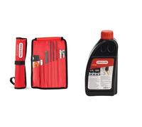 Oregon - Kit d'Affûtage Universel Portable pour Tronçonneuse, Limes Rondes 5/32" & Huile pour Chaîne et Guide-Chaîne de Tronçonneuse, 1 L (O10-4935)