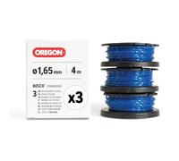 Oregon Lot de 3 bobines de fil pré-remplies pour débroussailleuse Bosch EasyGrassCut F016800569, avec bobine torsadée carrée Oregon Gatorline de qualité supérieure de 1,65 mm