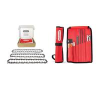 Oregon Lot de 3 Chaînes de Tronçonneuse et Kit d'Affûtage - Chaîne pour Guide de 18" (45 cm), 62 Maillons d'Entraînement, Faible Rebond, Compatible avec Husqvarna, McCulloch, Mac Allister et autres