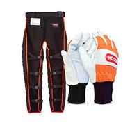 Oregon Pantalon Universel Type A pour Tronçonneuse avec Protection Ajustable & Gants de Sécurité en Cuir, Main Gauche, Taille L (91305L)