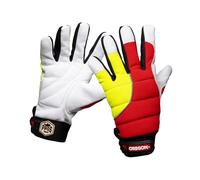 Oregon Protect Pro Gants de Tronçonneuse, Équipement de Protection, Gants de Travail EPI Haute Visibilité, Technologie ForestXFiber, Protection Main Gauche, Cuir Premium Rouge et Jaune, S