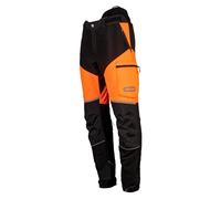 Oregon Protect Pro Pantalon Protection Tronçonneuse, EPI Haute Visibilité, Tissu Respirant, Pantalon De Sécurité, Équipement de Protection, Travaux Forestiers et Extérieurs, Orange/Noir, Taille S