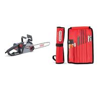 Oregon Tronçonneuse Électrique CS1400 2400W, Puissante Tronçonneuse Électrique avec Guide-Chaîne de 40 cm & Kit d'Affûtage Universel Portable, Limes Rondes 5/32" (4 mm) / 3/16" / 7/32", Lime Plate