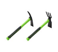 Oreilet Houe à Main Jardin et Râteau Cultivateur pour Désherbage | Outils à Main de Jardinage à Double Tête en Acier au Carbone à 3 Griffes pour Creuser et Ameublir la Culture du Sol