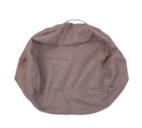 Oreilet Housse de Pouf de Rangement pour Animaux en Peluche (sans Remplissage), Housse de Tabouret Ronde, Rangement de Jouets en Peluche, Pouf pour Salle Jeux, Salon, 22,8 X 11,0 Po (Lin Marron)