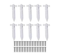 Oreilet Lot de 10 Piquets Traverses, Supports Traverses Chemin Fer, Piquets Fixation en Métal Robustes, Réparation pour Poteaux Clôture, Ancrages, de Sol pour Jardinières
